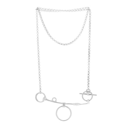 Hermes Sterling Silver Mors de Bride Long Necklace ST 3 of 5