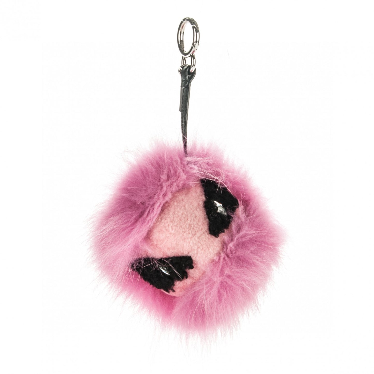 Fox Fur Shearling Crystal Tria Monster Bag Bug Charm Bubblegum