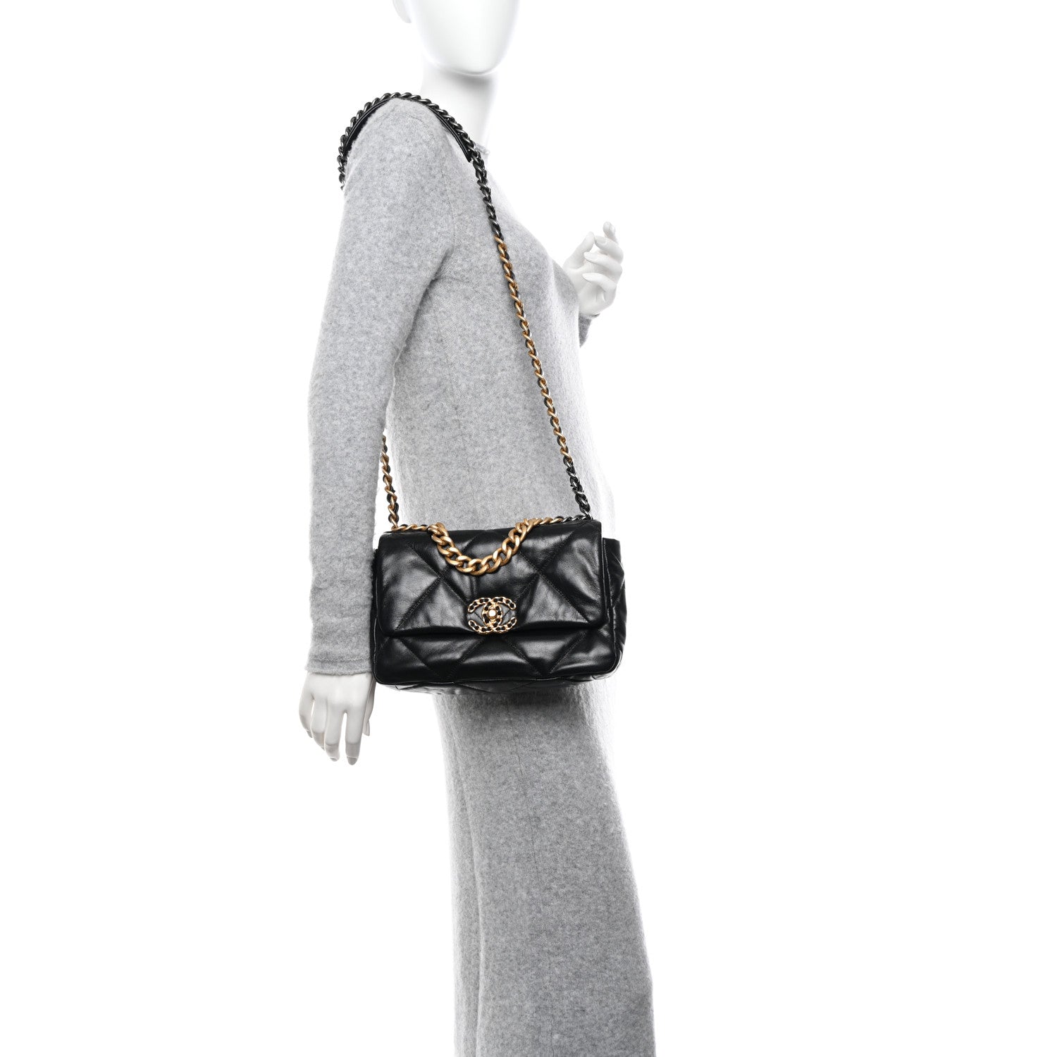 Chanel Goatskin Quilted Medium Chanel 19 Flap Black 2 of 10