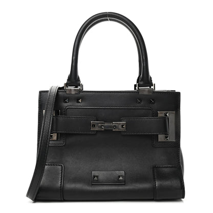 Valentino Garavani Vitello Twist Lock My Rockstud Shoulder Bag Black 1 of 4