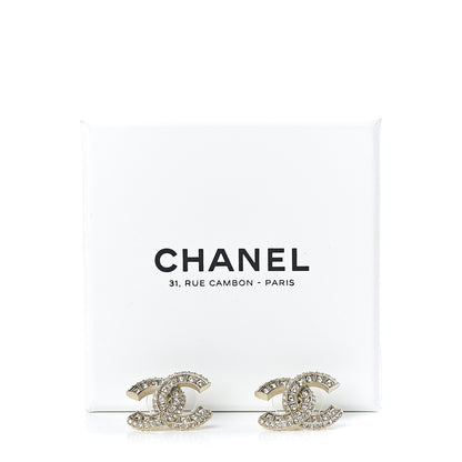 Chanel Crystal CC Earrings Light Gold 6 of 6
