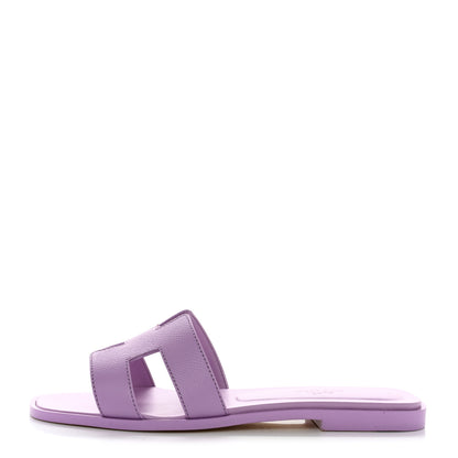 Hermes Epsom Oran Sandals 37.5 Violet Amethyste 1 of 8
