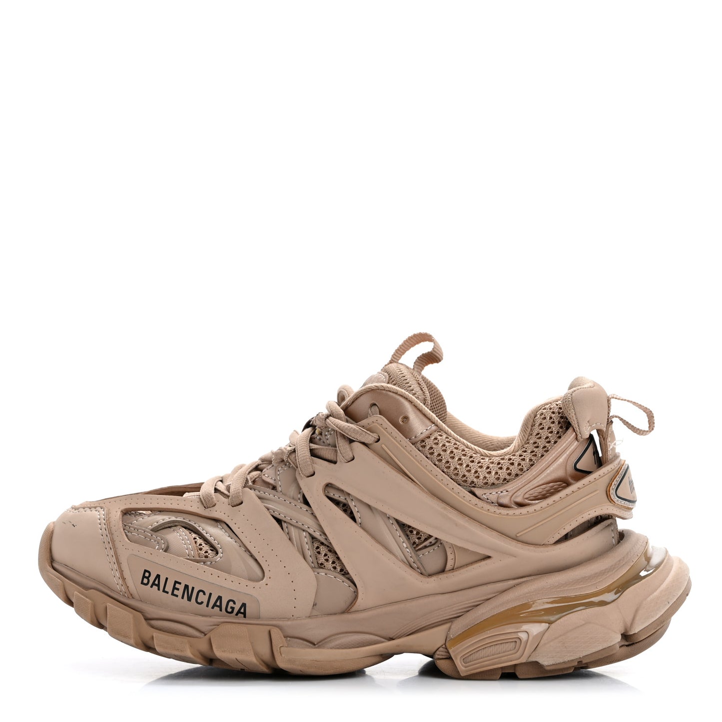 Mesh Rubber Womens Track Sneakers 36 Full Beige