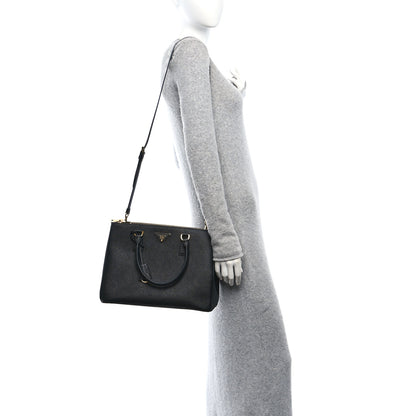 Prada Saffiano Lux Large Galleria Double Zip Tote Black 2 of 9