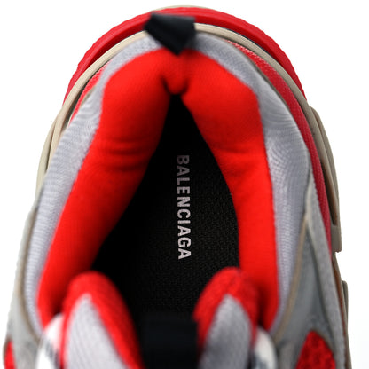 Balenciaga Fabric Mesh Womens Triple S Sneakers 39 Red Grey White 7 of 9