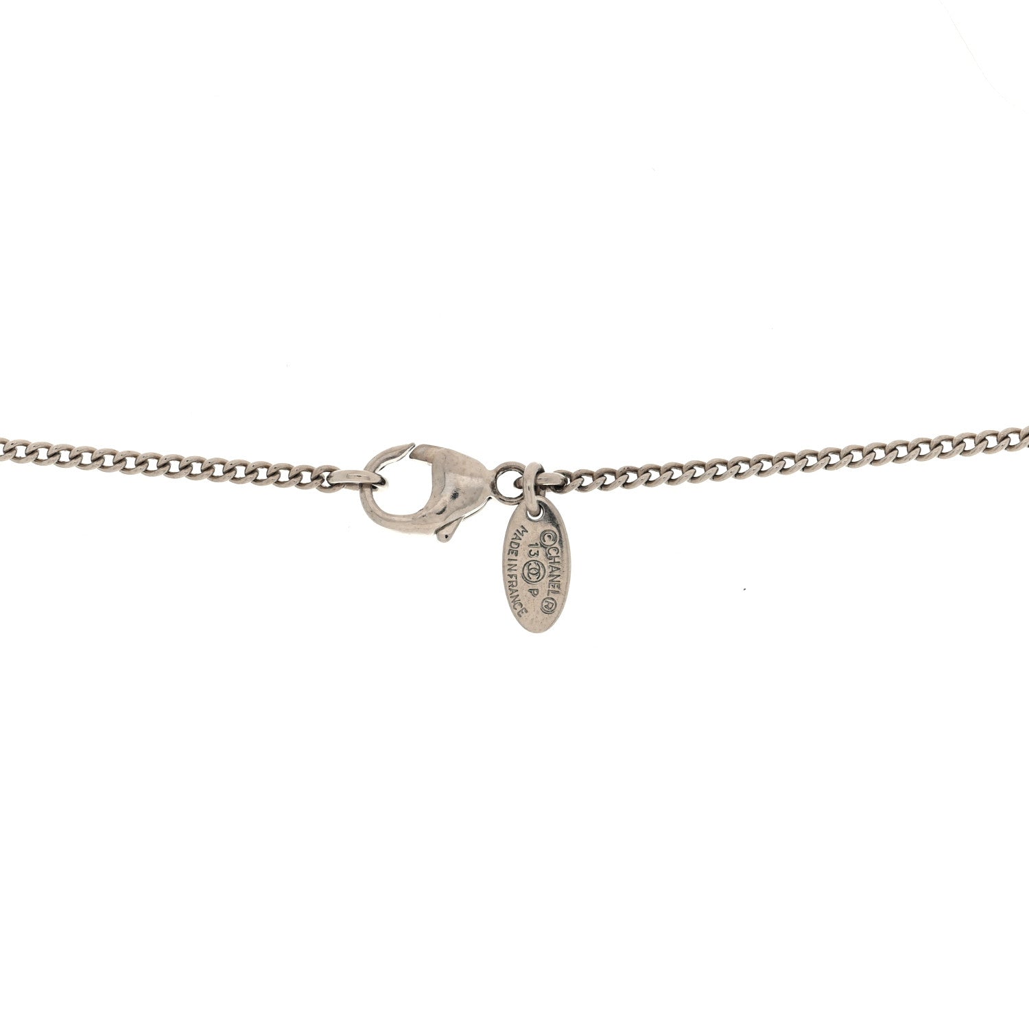 Chanel Crystal Large CC Necklace Silver 4 of 4