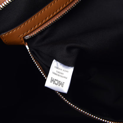 MCM Visetos Medium Anya Shopper Tote Black 8 of 10