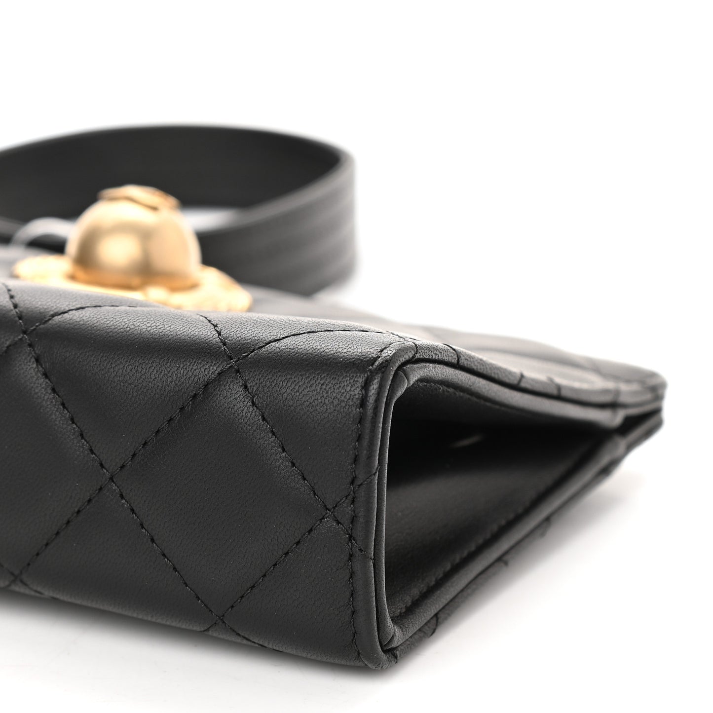Lambskin Quilted Evening By The Sea Clutch Black