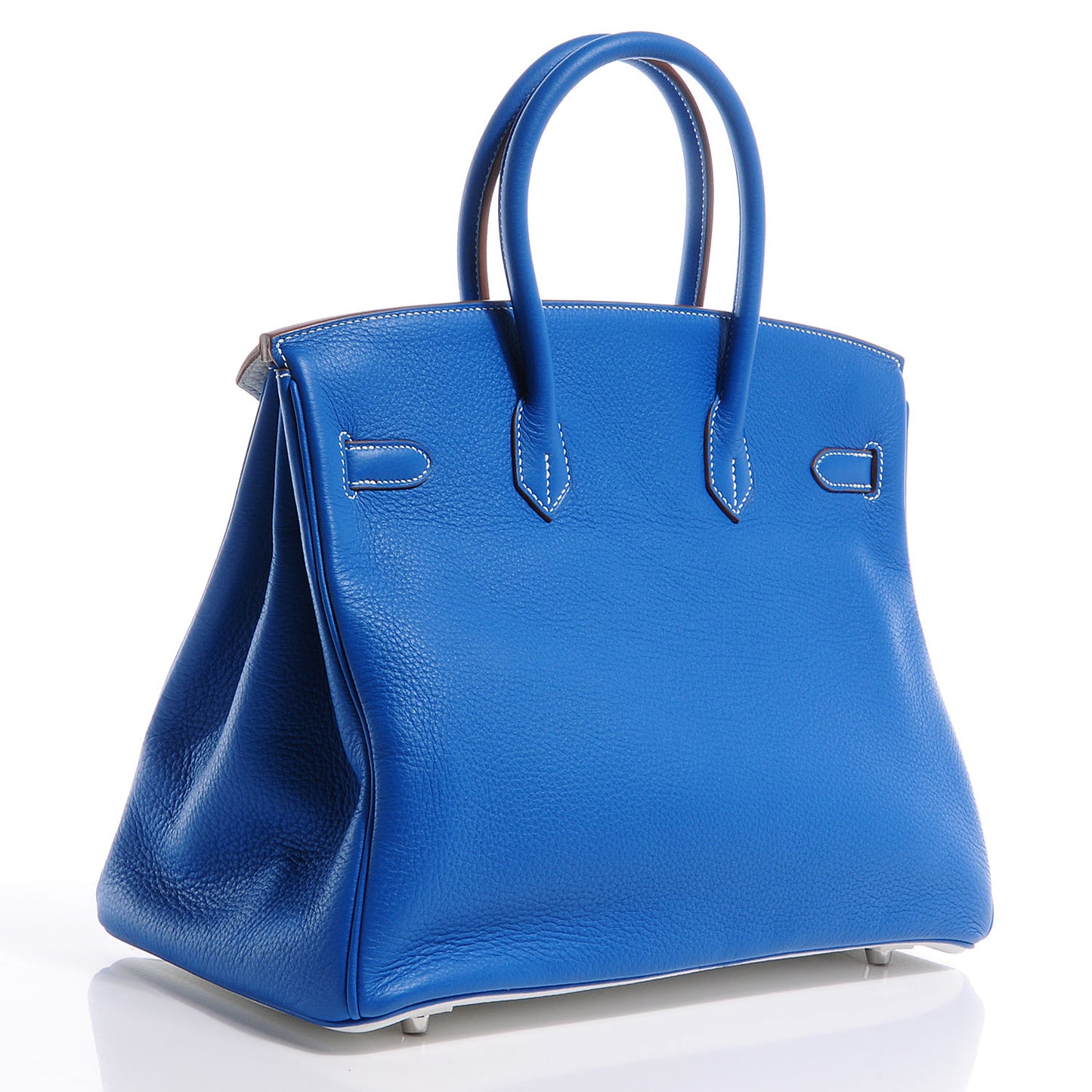 Taurillon Clemence Bi-Color Birkin 35 Mykonos White