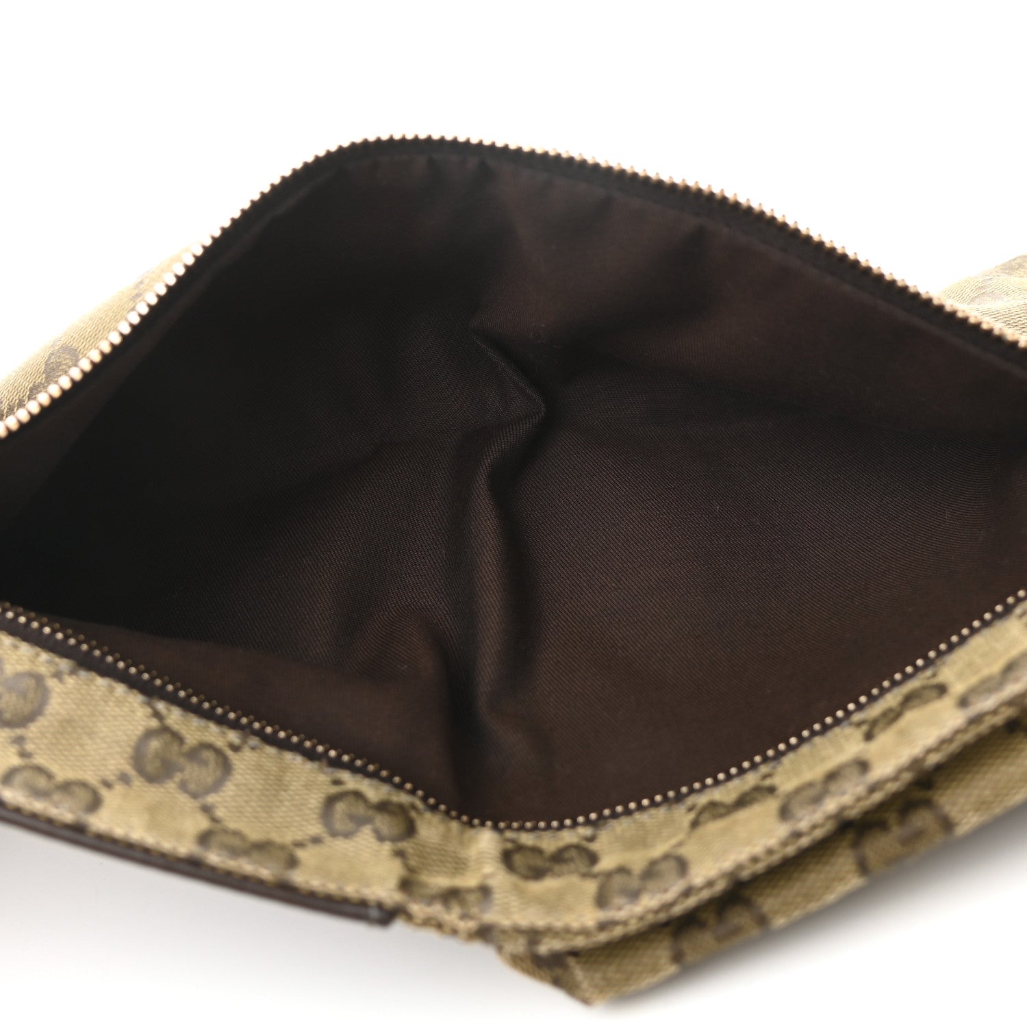 Gucci GG Monogram Web Double Pocket Belt Bag Green Dark Brown 5 of 10