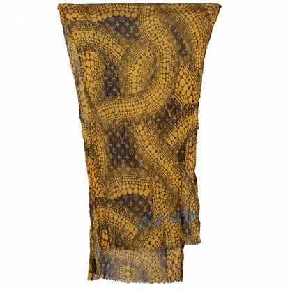 Louis Vuitton Cotton Monogram Kusama Infinity Dots Pareo Scarf Yellow 2 of 6