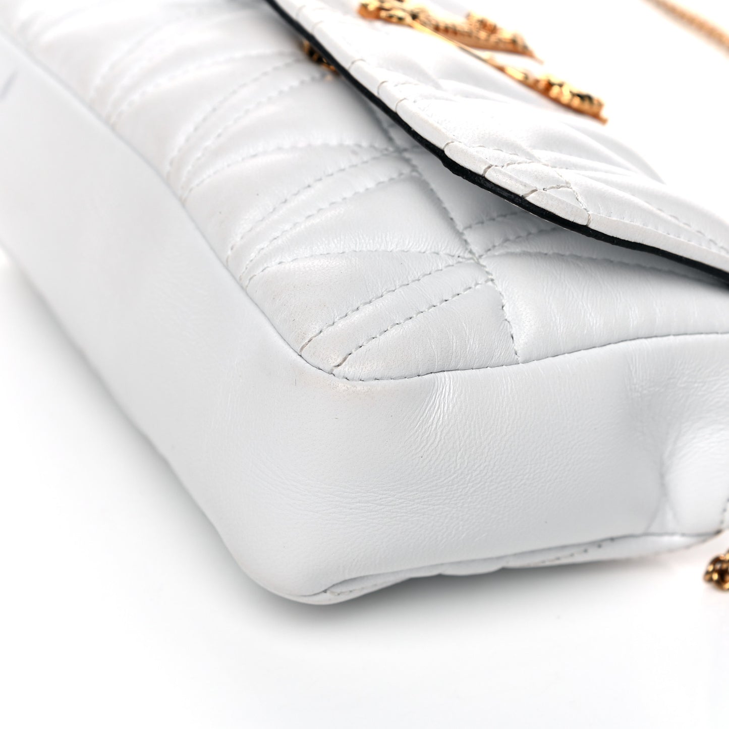 Nappa Quilted Virtus Evening Bag White