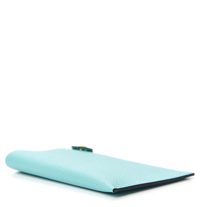 Hermes Epsom Tarmac Dot PM Passport Holder Bleu Atoll Lime 4 of 7