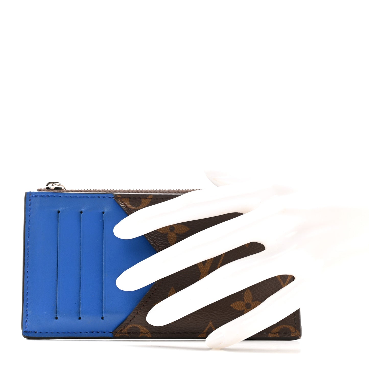 Monogram Calfskin Coin Card Holder Indigo Blue