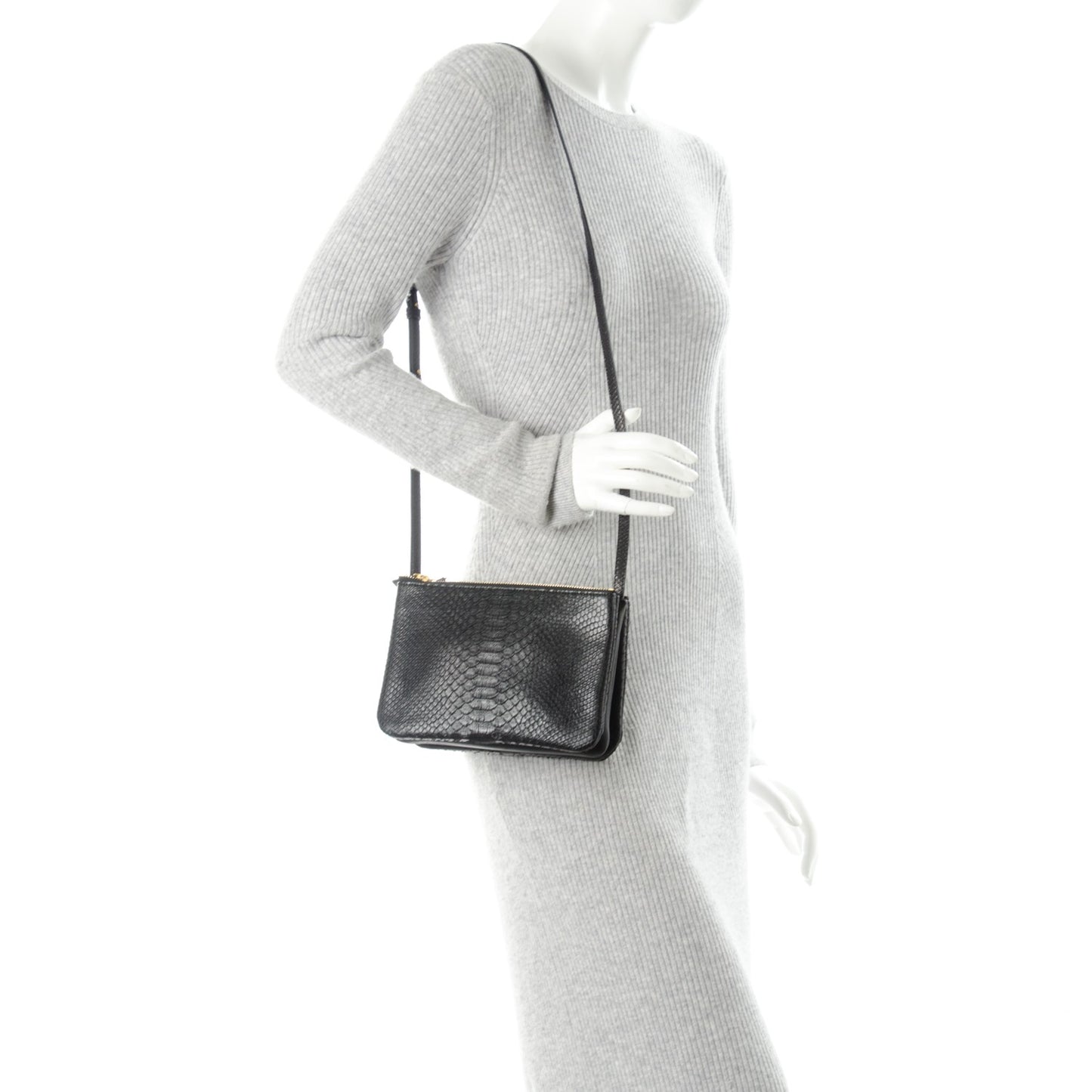 Python Small Trio Crossbody Bag Black