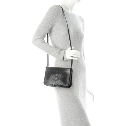Celine Python Small Trio Crossbody Bag Black 2 of 7