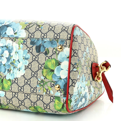 Gucci GG Supreme Monogram Blooms Medium Boston Beige Blue Navy Hibiscus Red 9 of 9