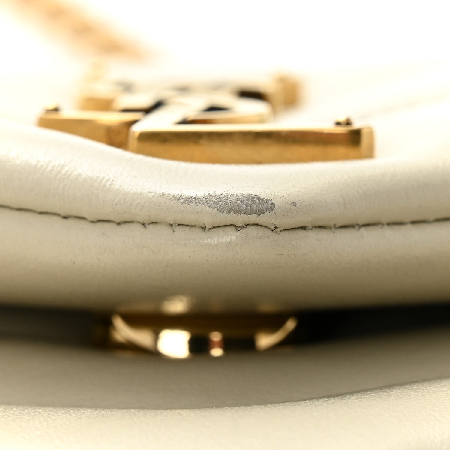 Saint Laurent Calfskin Y Quilted Monogram Small Loulou Chain Satchel Blanc Vintage 12 of 12
