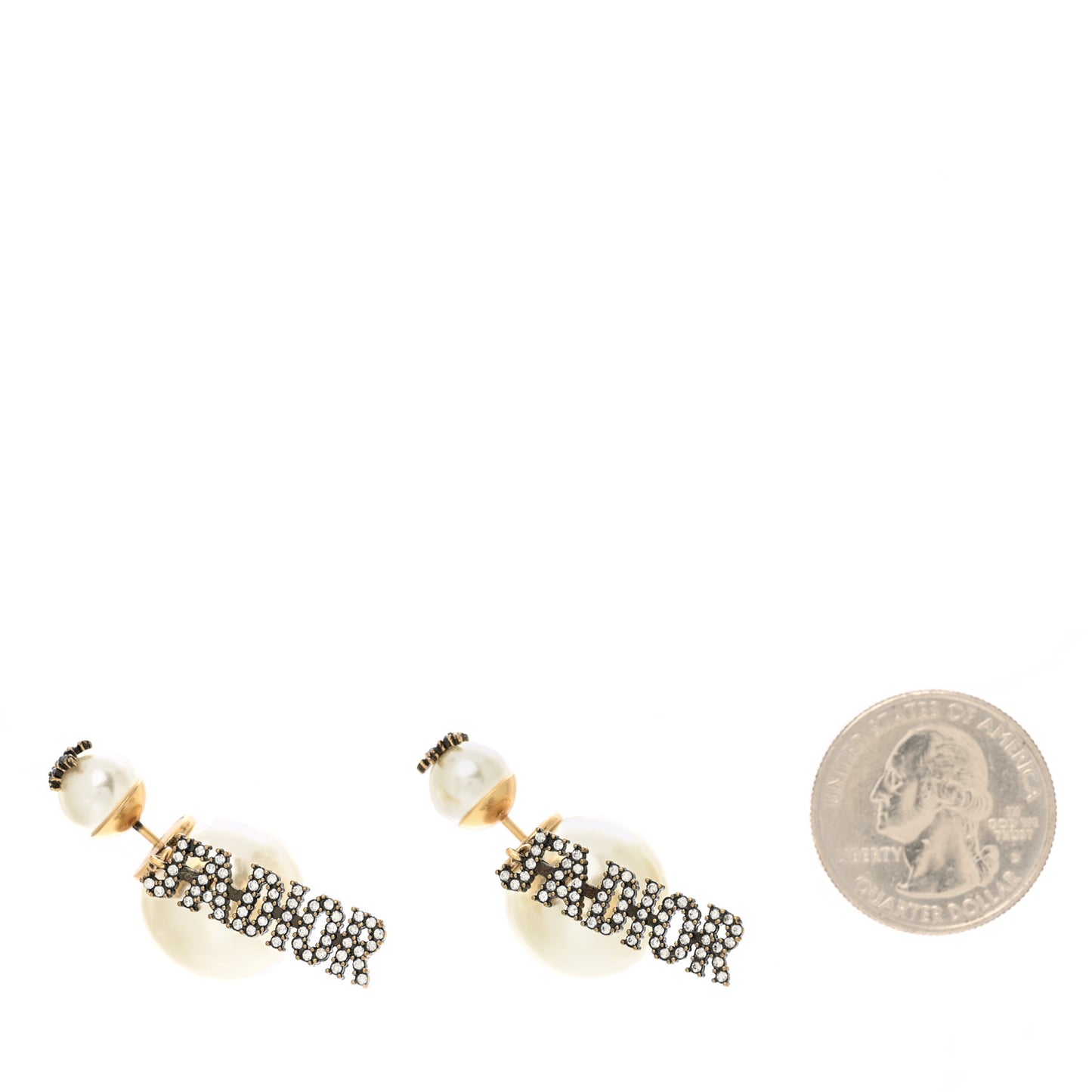 Pearl Crystal J'Adior Tribal Earrings Gold