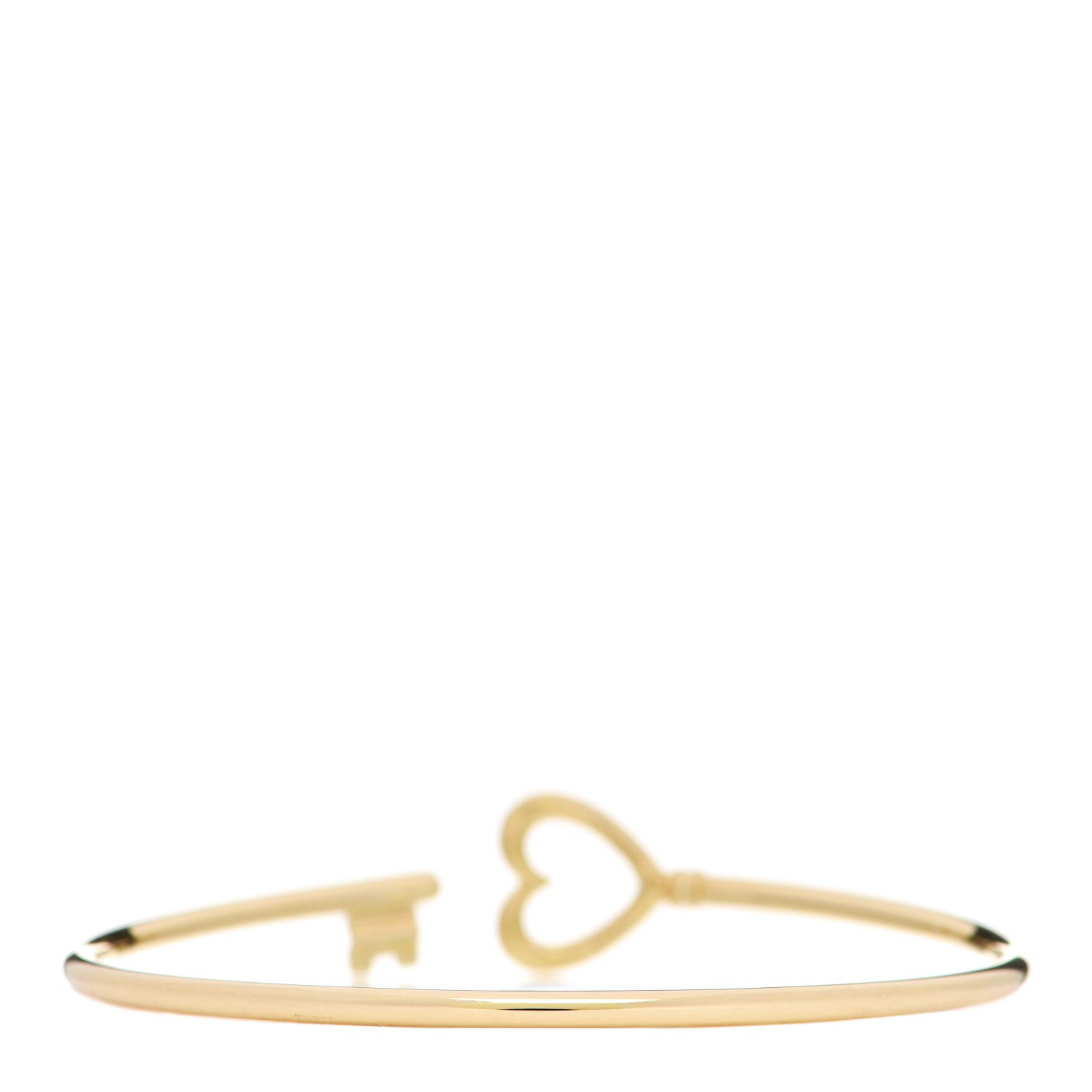Tiffany 18K Yellow Gold Wire Heart Key Bracelet 2 of 4