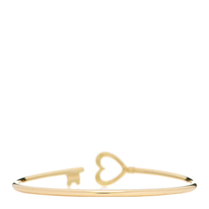 Tiffany 18K Yellow Gold Wire Heart Key Bracelet 2 of 4