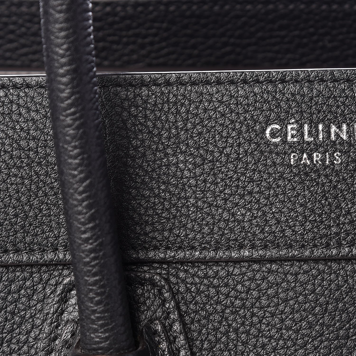 Celine Drummed Calfskin Micro Luggage Black 13 of 15