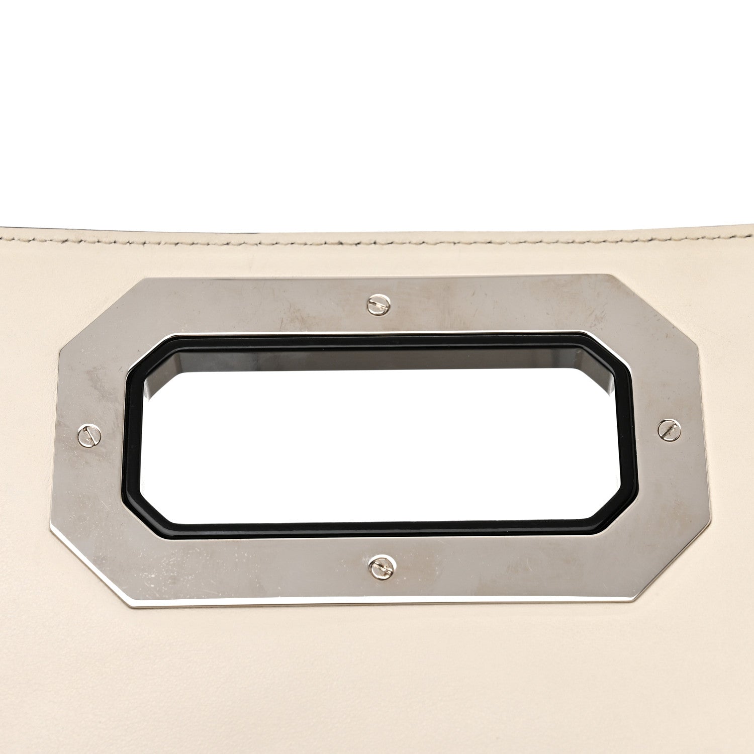 Prada City Calf Plex Ribbon Bag White Black 14 of 17