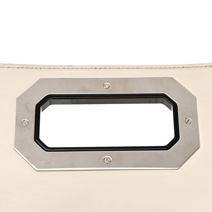 Prada City Calf Plex Ribbon Bag White Black 14 of 17