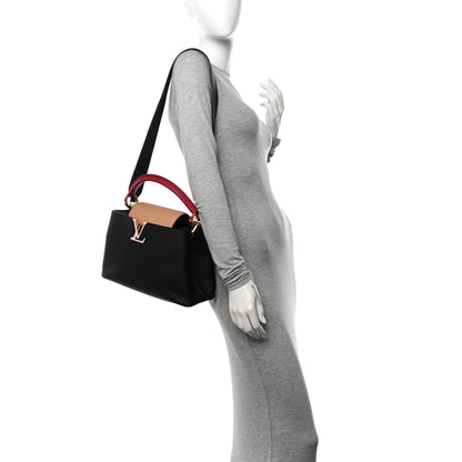 Louis Vuitton Taurillon Capucines MM Black Arizona Beige Ruby Red 2 of 9
