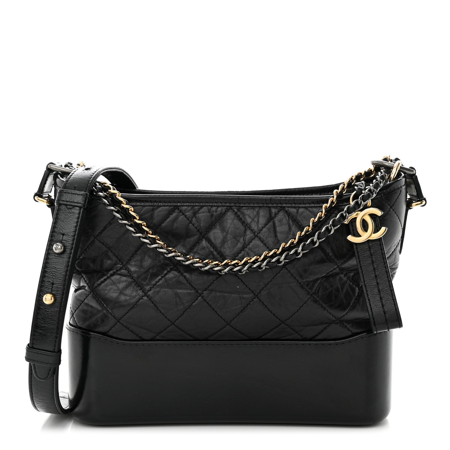 Chanel Aged Calfskin Quilted New Medium Gabrielle Hobo Black 1 of 10