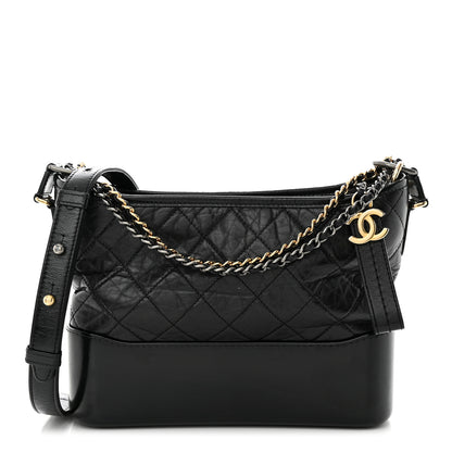 Chanel Aged Calfskin Quilted New Medium Gabrielle Hobo Black 1 of 10
