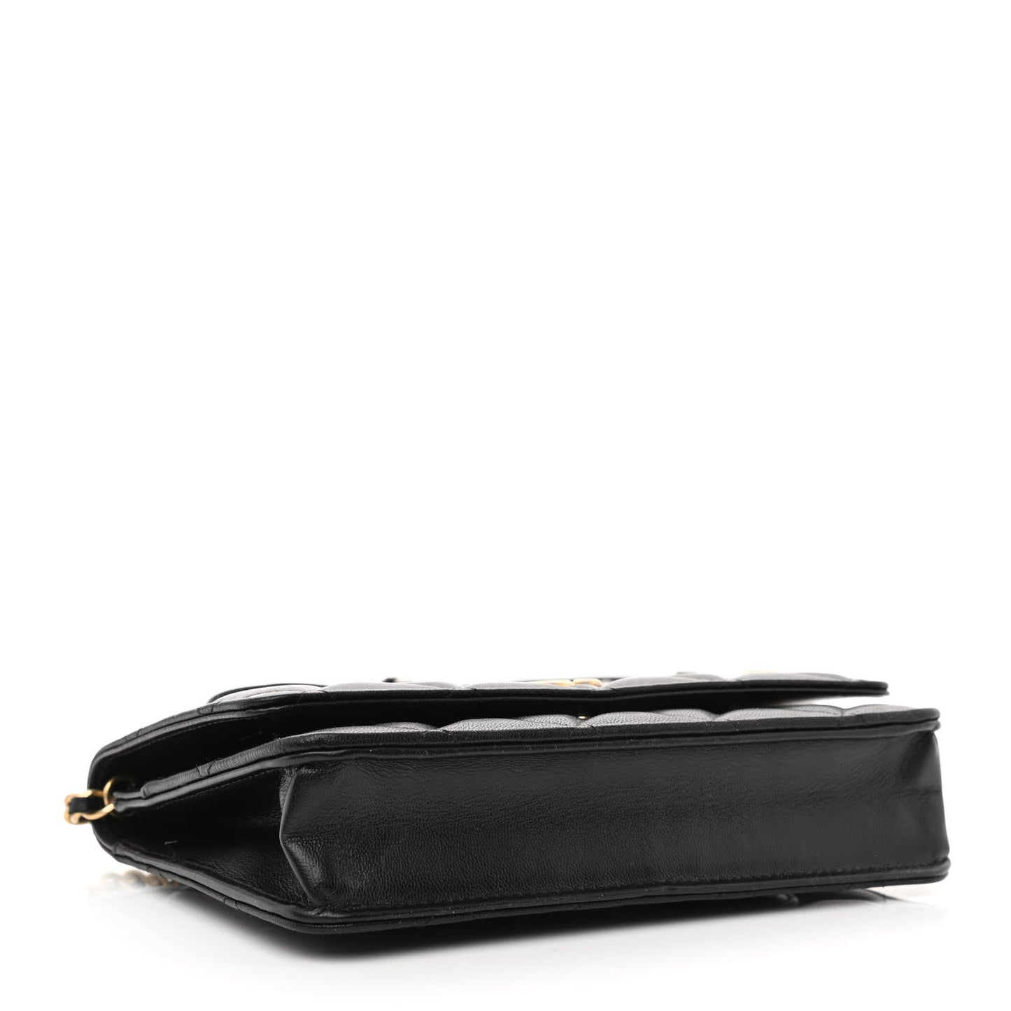 Goatskin Quilted Quilted Like A Wallet Wallet On Chain WOC Black