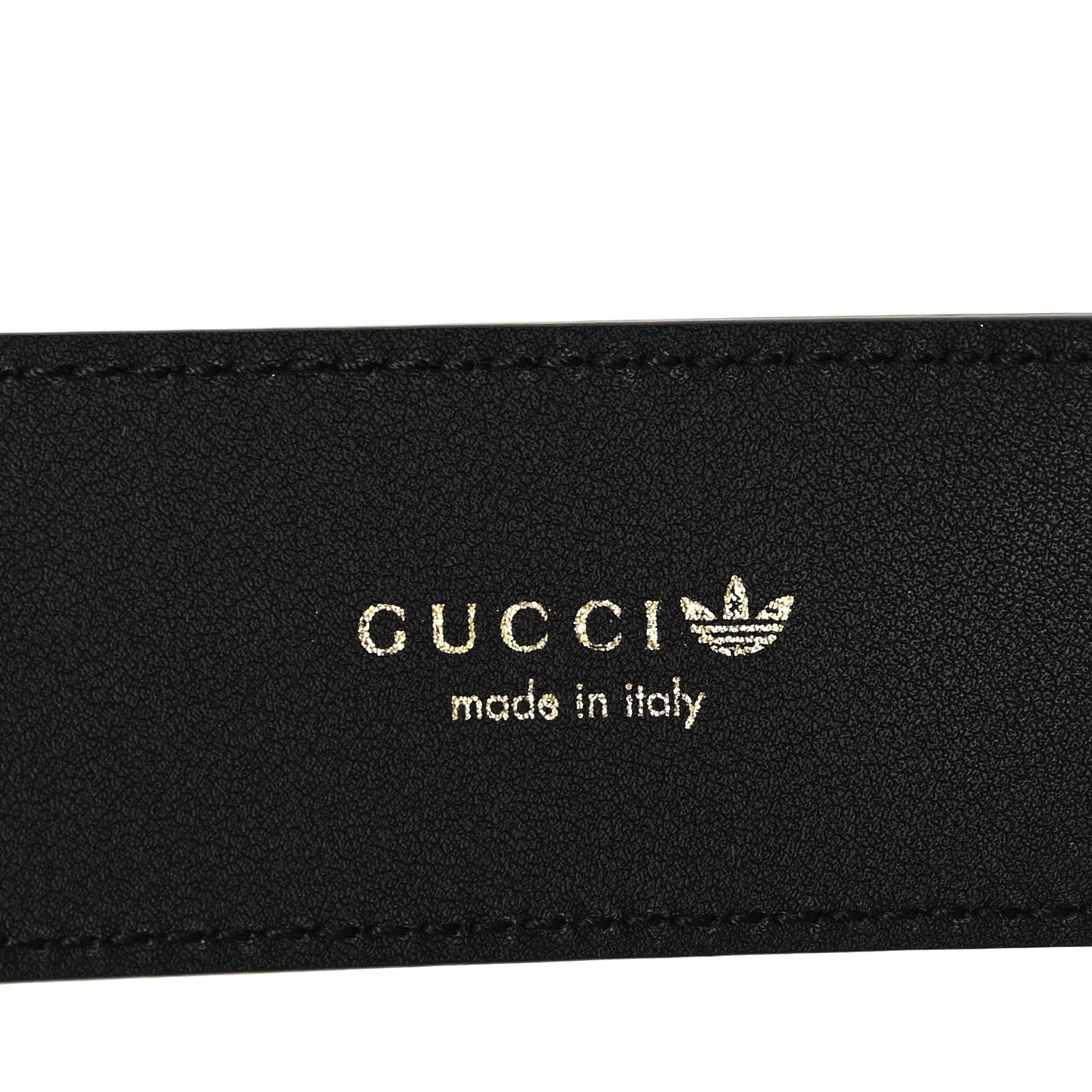 Gucci X ADIDAS Textured Dollar Calfskin Double G 40mm Belt 80 32 Black 3 of 5