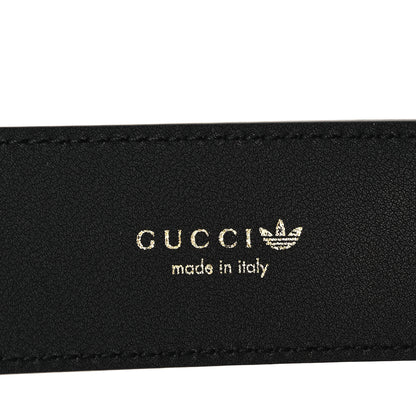 Gucci X ADIDAS Textured Dollar Calfskin Double G 40mm Belt 80 32 Black 3 of 5