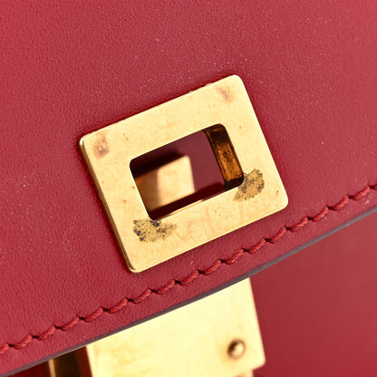 Celine Box Calfskin Small Classic Box Flap Bag Red 12 of 14