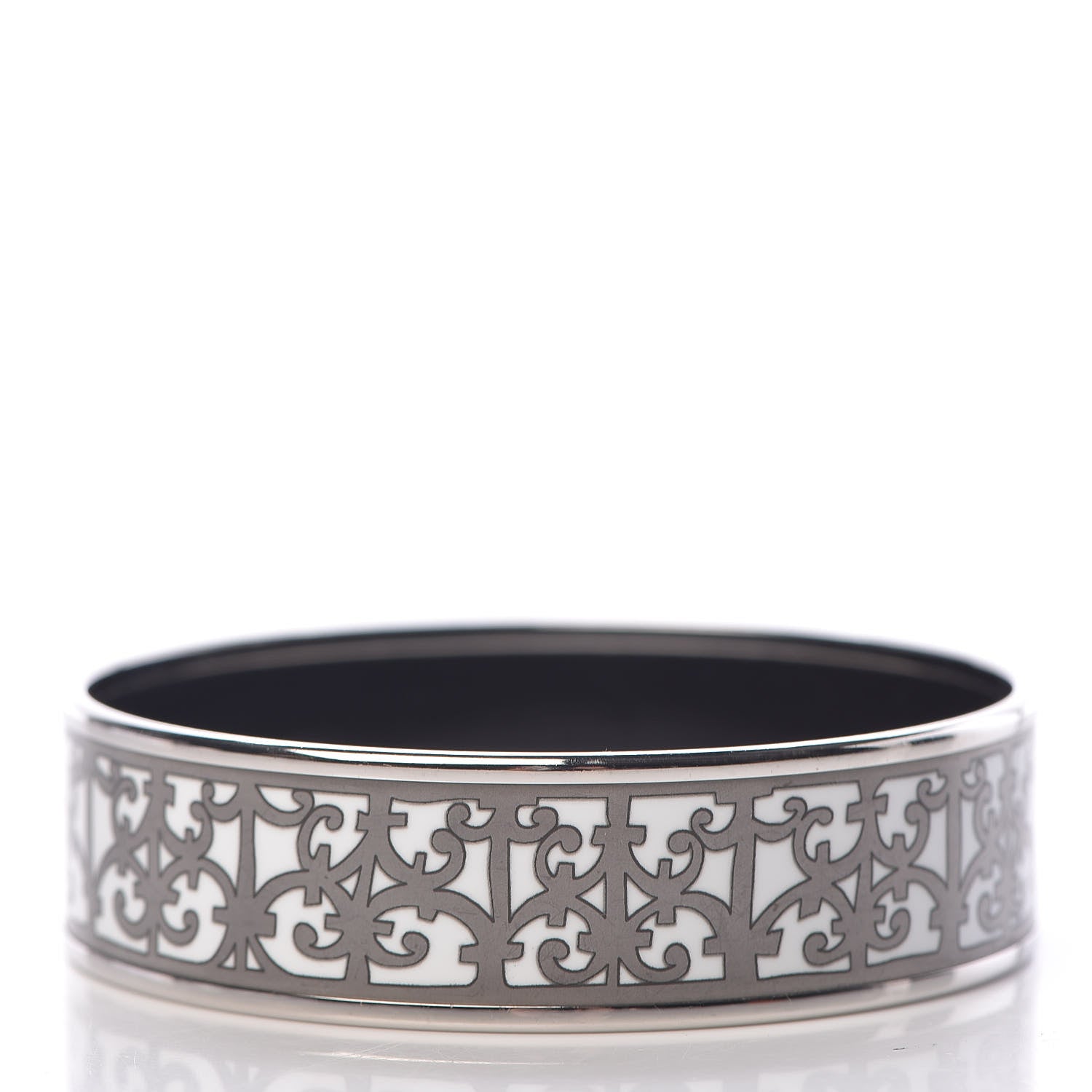 Hermes Enamel Printed Wide Balcons du Guadalquivir Bracelet 70 Silver 3 of 5