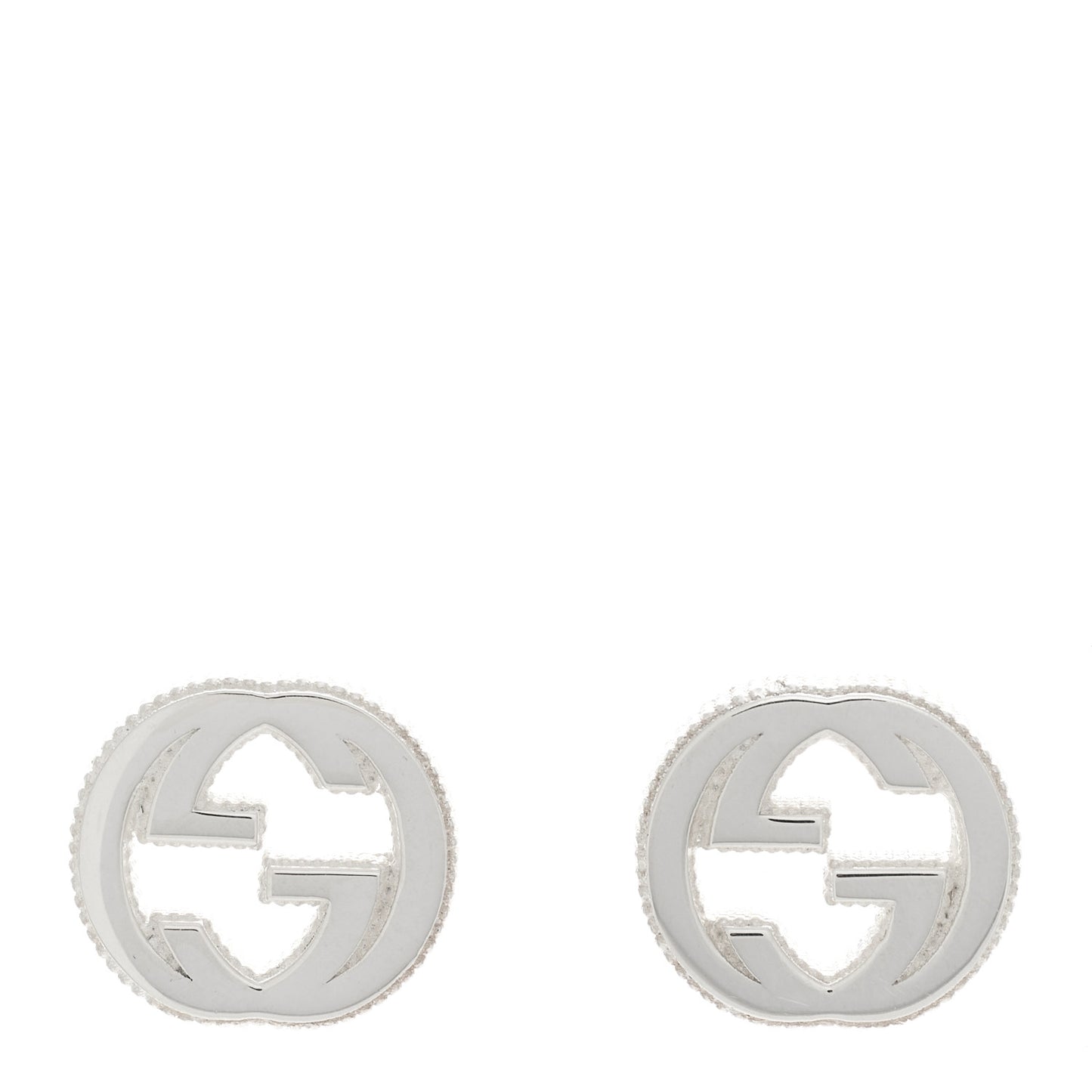 Sterling Silver Interlocking GG Stud Earrings