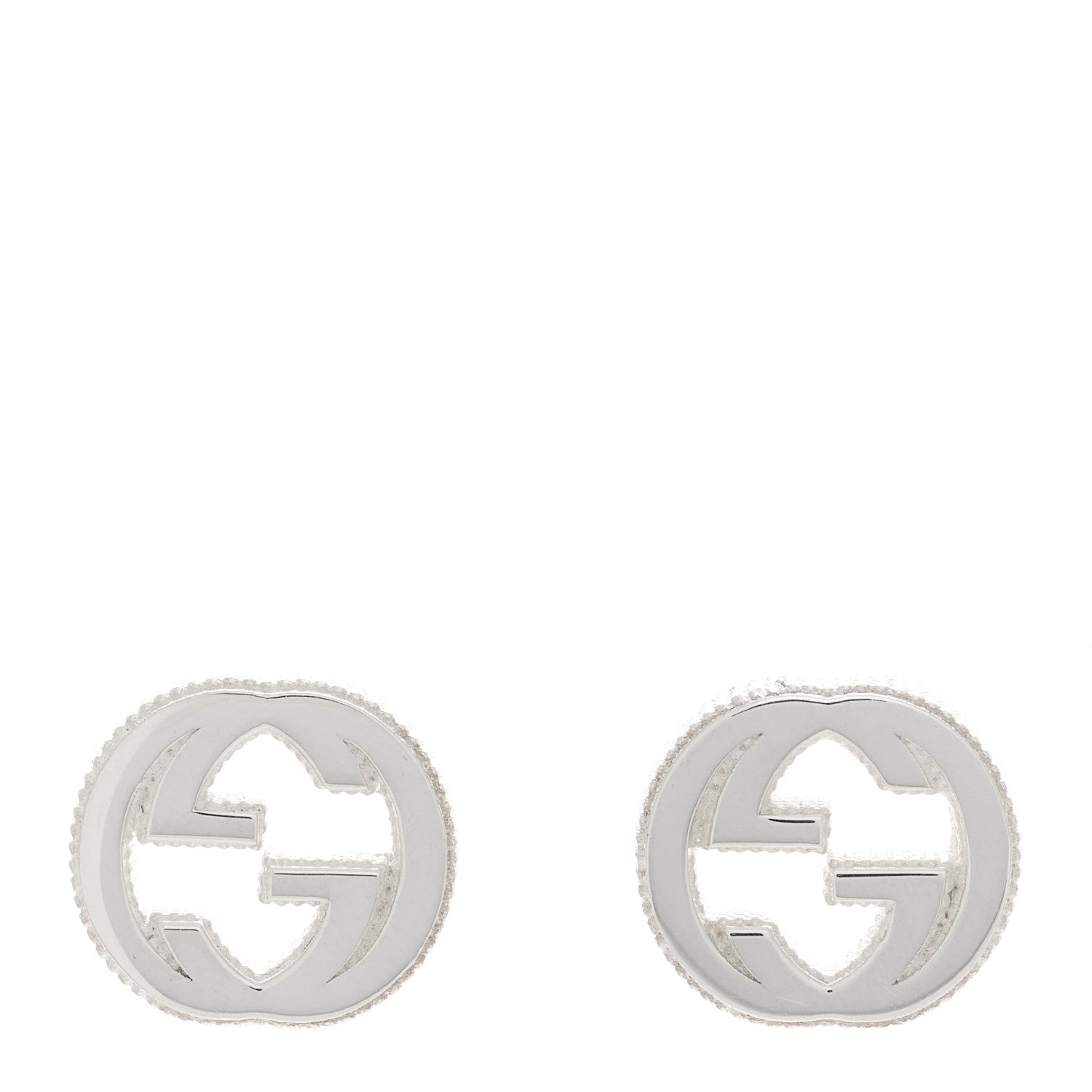 Gucci Sterling Silver Interlocking GG Stud Earrings 1 of 4