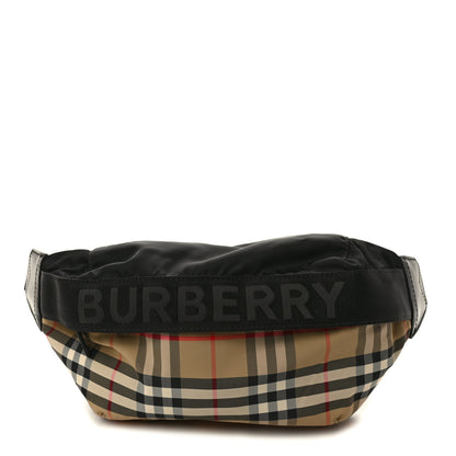 Burberry Nylon Vintage Check Sonny Bum Bag Archive Beige Black 1 of 8