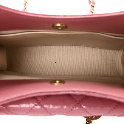Chanel Shiny Crumpled Calfskin Quilted Small Wavy CC Hobo Pink 5 of 10