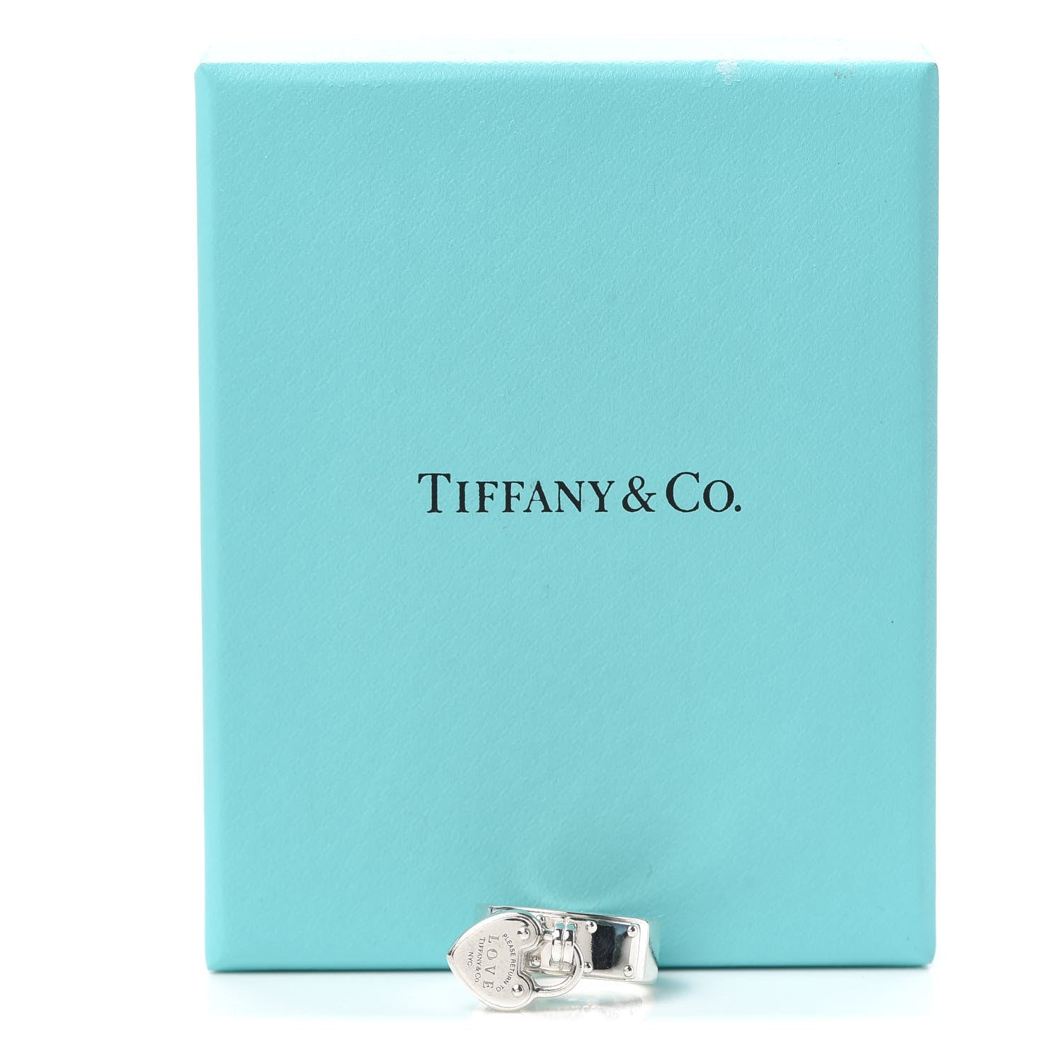 Tiffany Sterling Silver Return To Tiffany Lock Love Ring 49 4.75 6 of 6