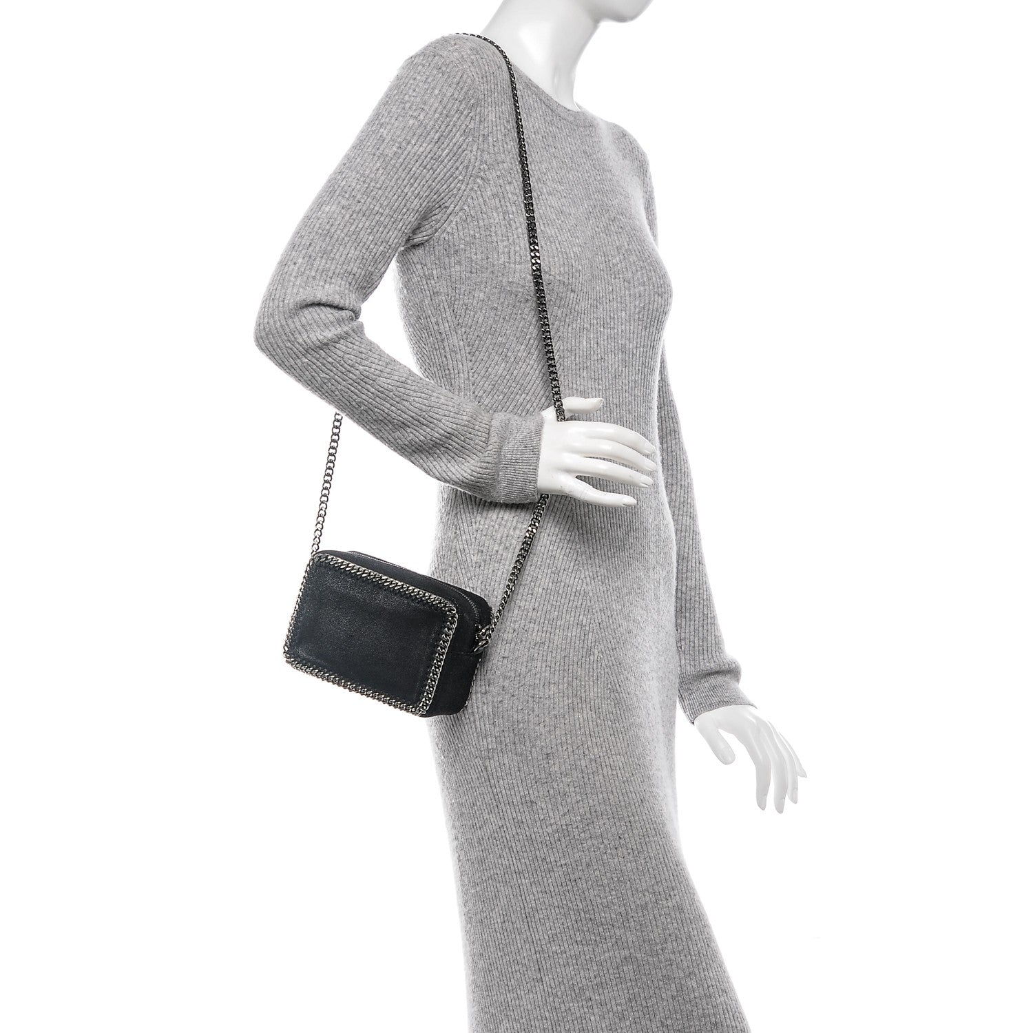 Stella McCartney Shaggy Deer Falabella Crossbody Camera Bag Black 2 of 8