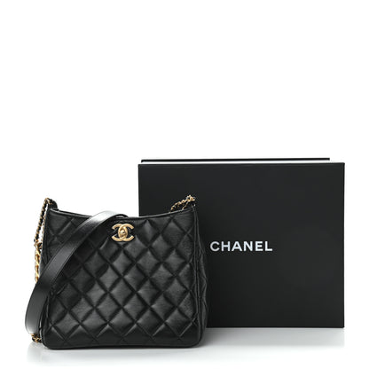 Chanel Lambskin Quilted Hobo Black 11 of 11