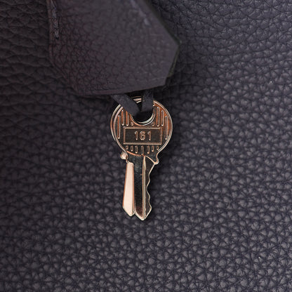 Hermes Togo Swift Officier Birkin 25 Bleu Nuit Vert Cypress 29 of 35