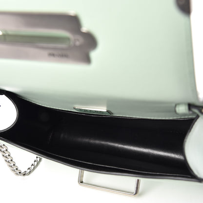 Prada Spazzolato Soft Calf Cahier Chain Wristlet Acqua 6 of 7