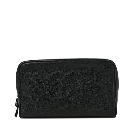 Chanel Caviar Timeless CC Cosmetic Pouch Bag Black 1 of 6