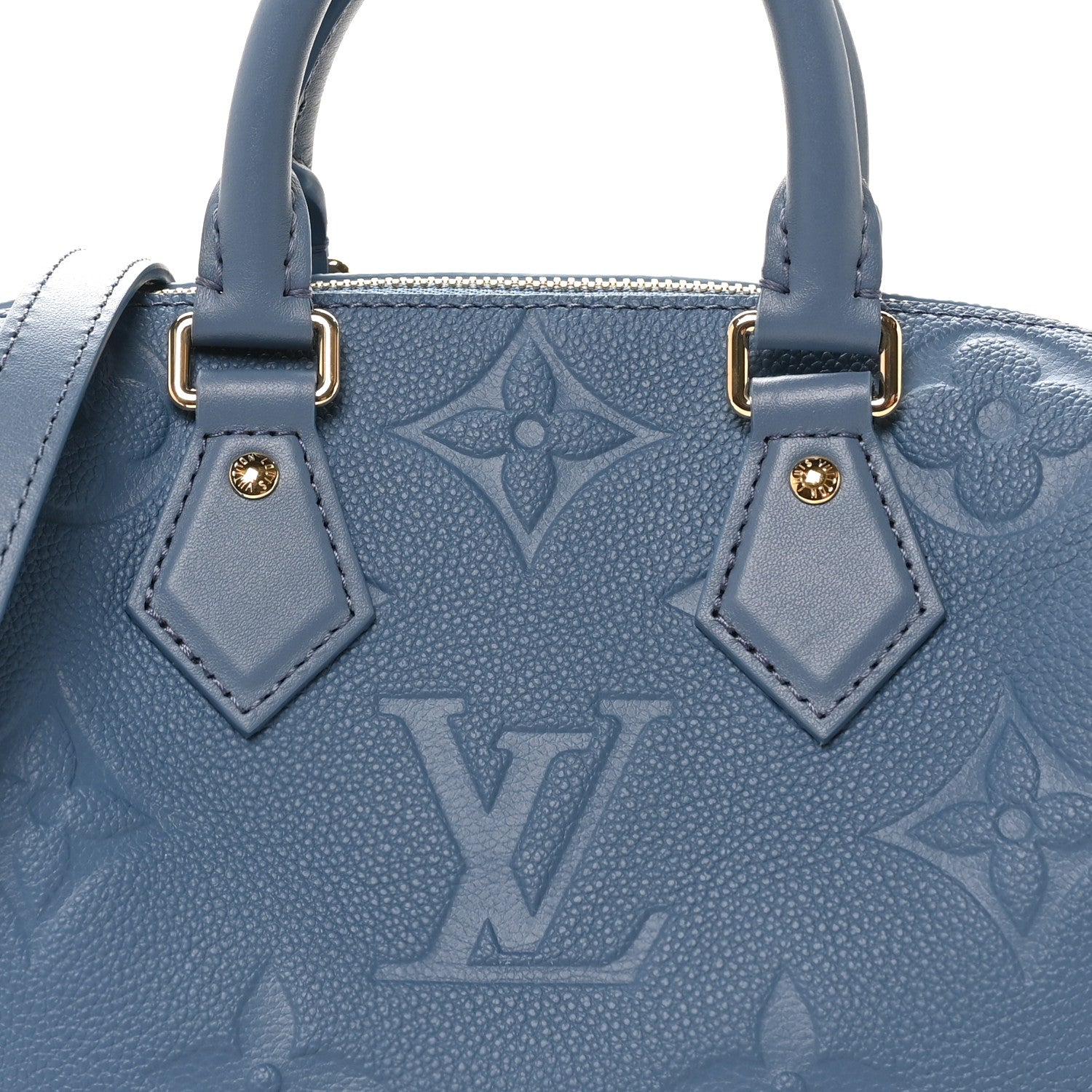 Louis Vuitton Metallic Empreinte Monogram Giant Speedy Bandouliere 20 Navy Nacre 7 of 10