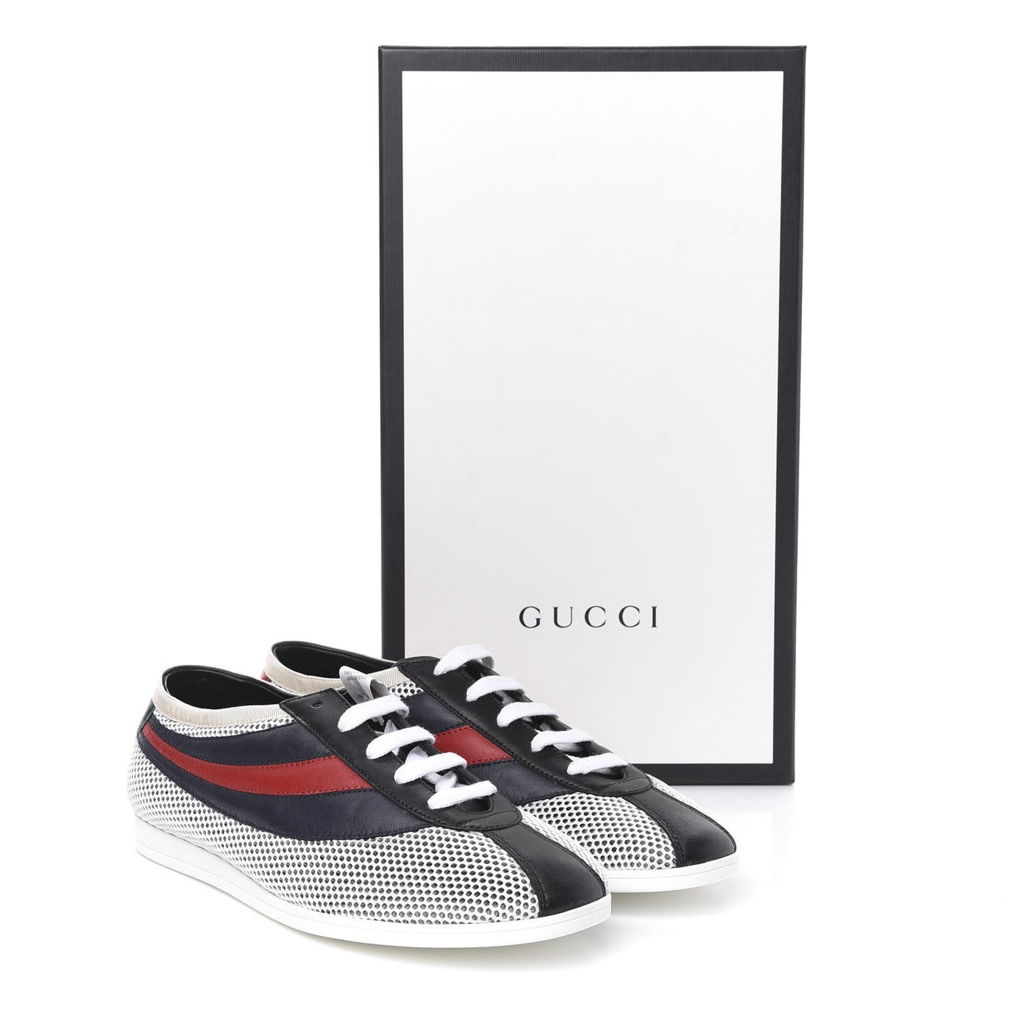 Calfskin Web Falacer Sneakers 7.5 White Blue Red