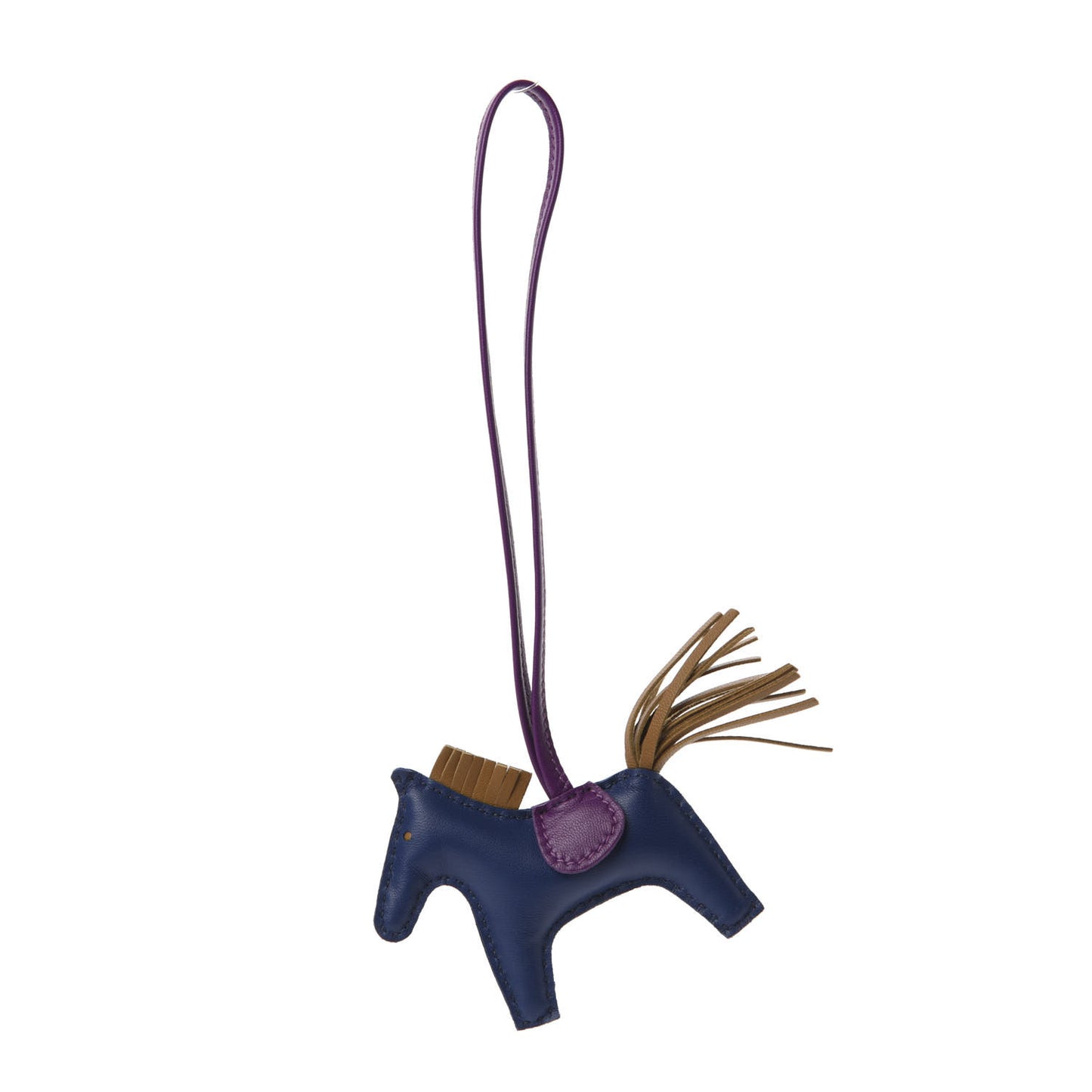 Milo Lambskin Grigri Rodeo Horse Bag Charm PM Bleu de Malte Kraft Violet
