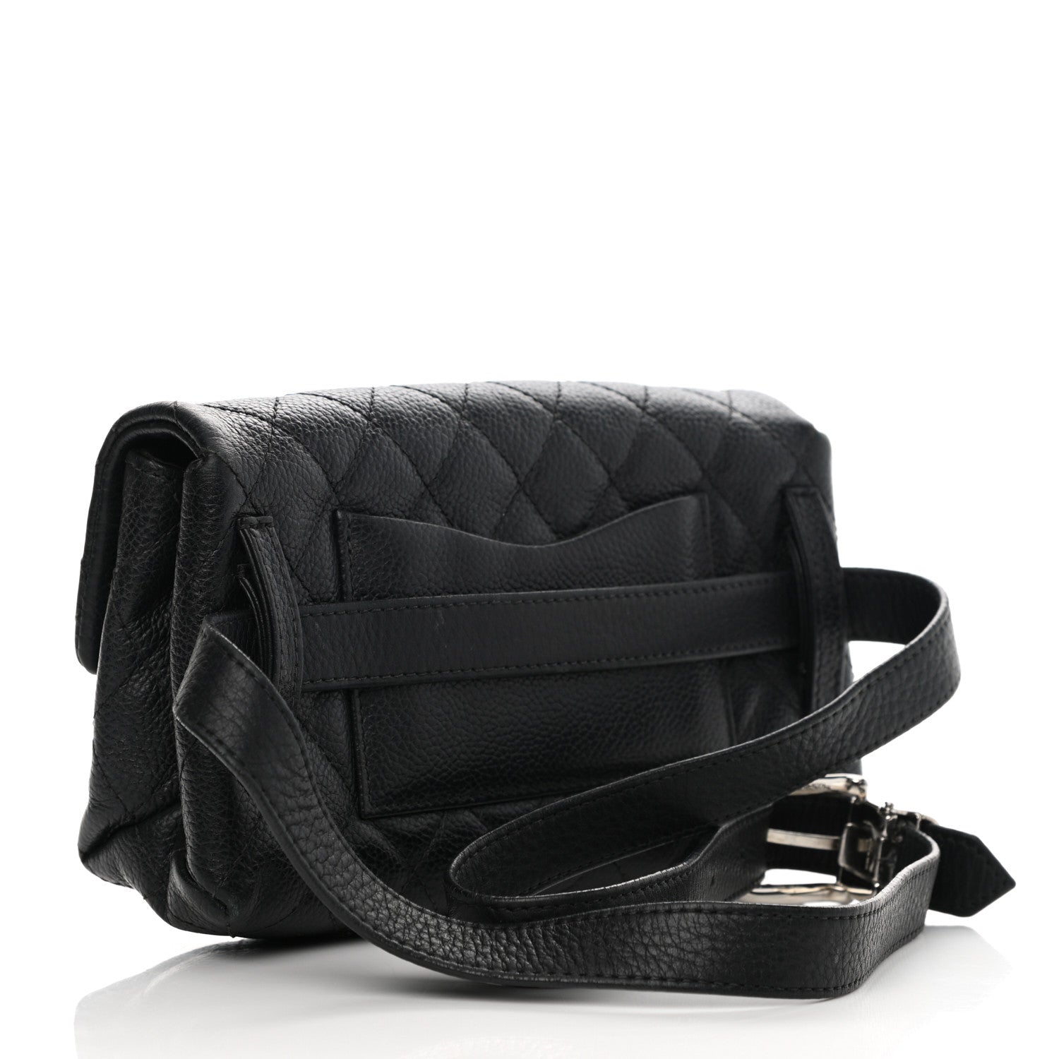 Chanel Grained Calfskin Quilted 2.55 Reissue Flap Belt Bag Clutch Black 2 of 10